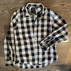 Guess Black and White Checkered Men's Shirt